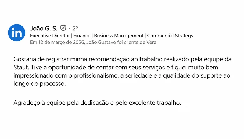 Depoimento de João G. S. no LinkedIn